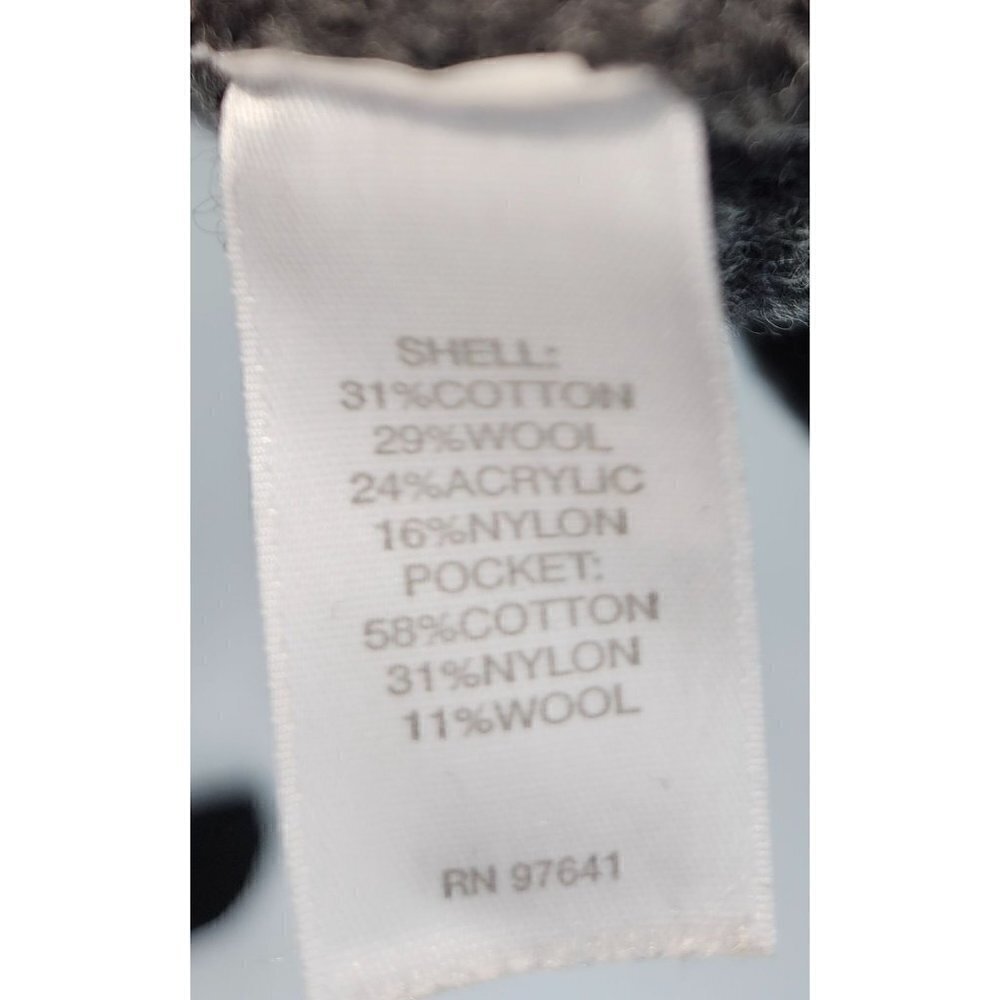 J Jill Long Button Front Cardigan Womens XL Herringbone Grey Wool Blend Pockets - Picture 9 of 12